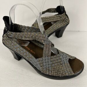bernie mev. Women's Woven Heels 40 Black and Brown